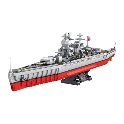Panlos MOC Building Block Set: WW2 German Battleship Warship Kids, Model 637002