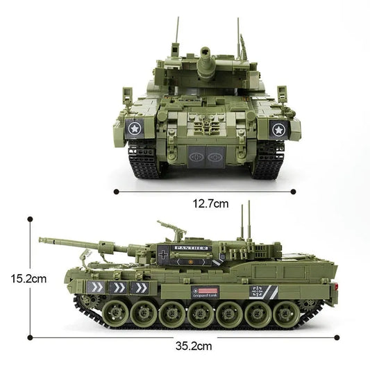 Panlos MOC Building Block Set: WW2 Leopard 2 Main Battle Tank, Model 632003