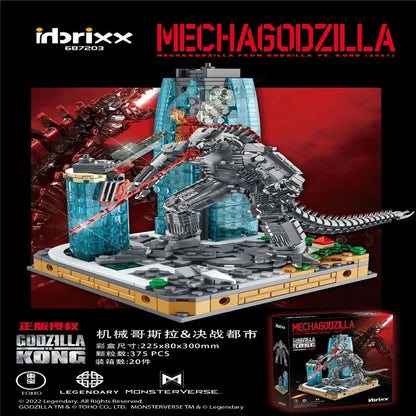 Panlos MOC Building Block Set: Monster Mecha Godzilla In Battle City, Model 687203