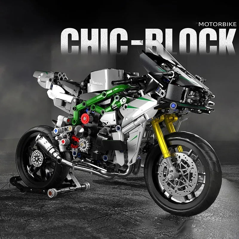 Panlos MOC Building Block Set: Ninja Fast Racing Motorcycle Kids, Model 672003
