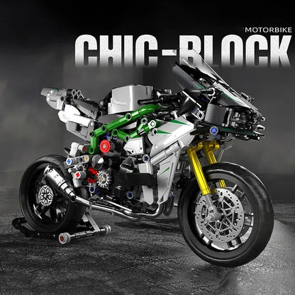 Panlos MOC Building Block Set: Ninja Fast Racing Motorcycle Kids, Model 672003