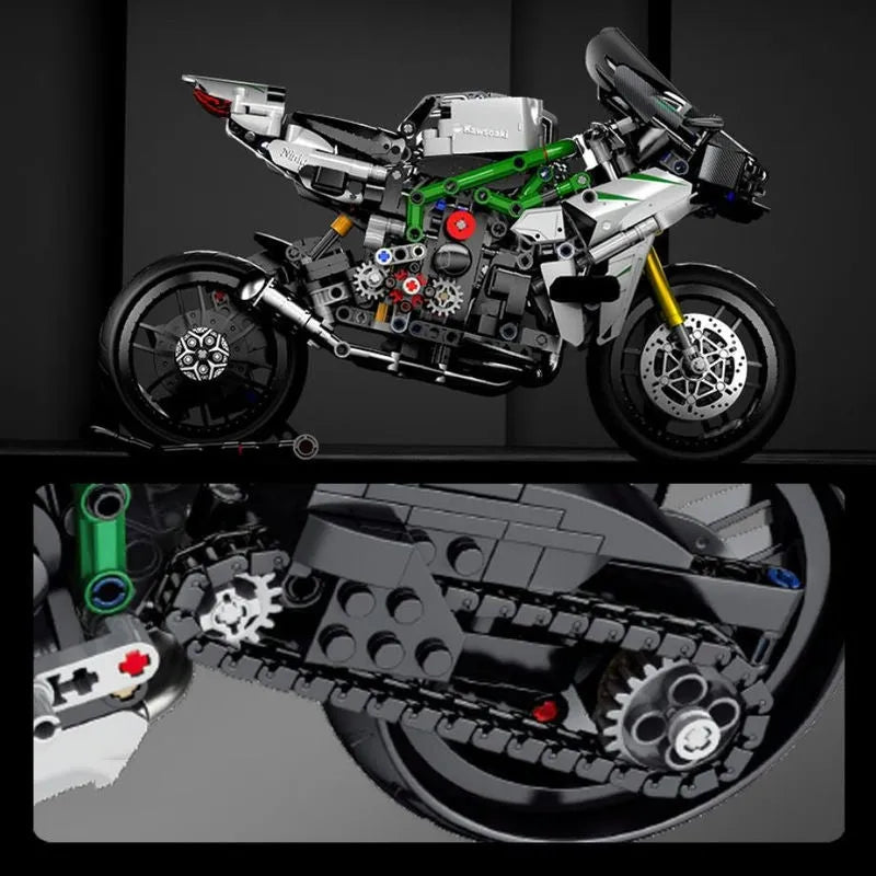 Panlos MOC Building Block Set: Ninja Fast Racing Motorcycle Kids, Model 672003