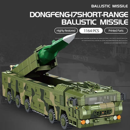 Panlos MOC Building Block Set: WW2 DF17 Medium Range Ballistic Missile, Model 639007