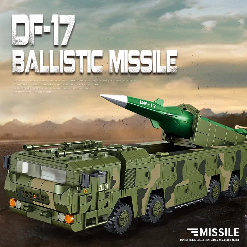 Panlos MOC Building Block Set: WW2 DF17 Medium Range Ballistic Missile, Model 639007