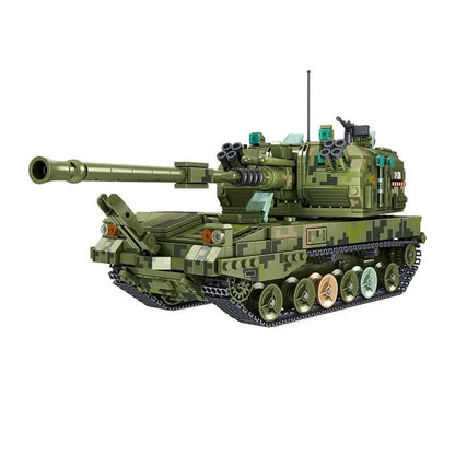 Panlos MOC Building Block Set: WW2 Military 155 Self-Propelled Artillery, Model 688007