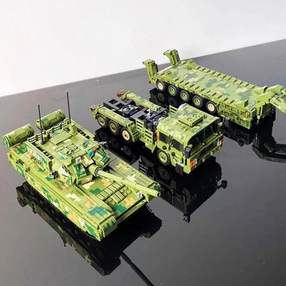 Panlos MOC Building Block Set: WW2 Military 99A Tank Transporter, Model 688003
