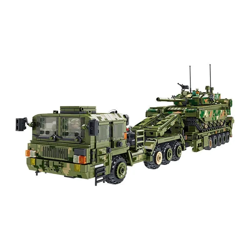 Panlos MOC Building Block Set: WW2 Military 99A Tank Transporter, Model 688003