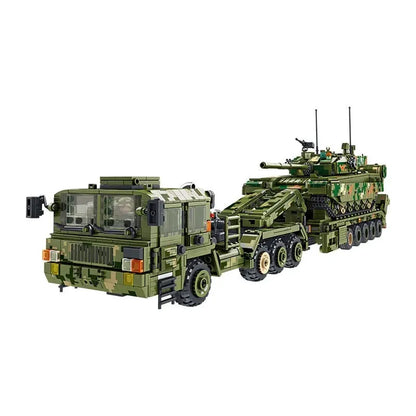 Panlos MOC Building Block Set: WW2 Military 99A Tank Transporter, Model 688003