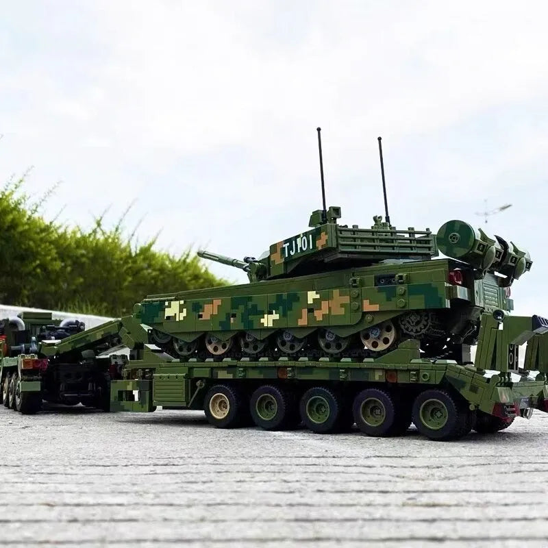 Panlos MOC Building Block Set: WW2 Military 99A Tank Transporter, Model 688003