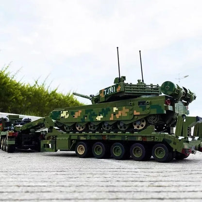 Panlos MOC Building Block Set: WW2 Military 99A Tank Transporter, Model 688003