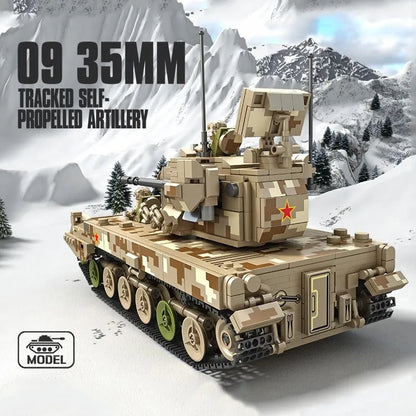Panlos MOC Building Block Set: WW2 Military Tacked Self-Propelled Artillery, Model 688006