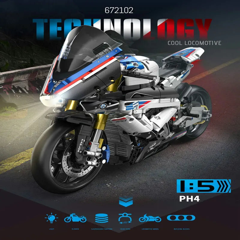 Panlos MOC Building Block Set: BMW PH4 Sport Motorcycle 672102