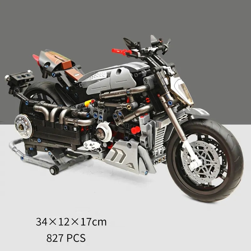 Panlos MOC Building Block Set: Classic Ducati Devil Motorcycle, Model 672002