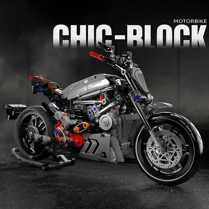 Panlos MOC Building Block Set: Classic Ducati Devil Motorcycle, Model 672002
