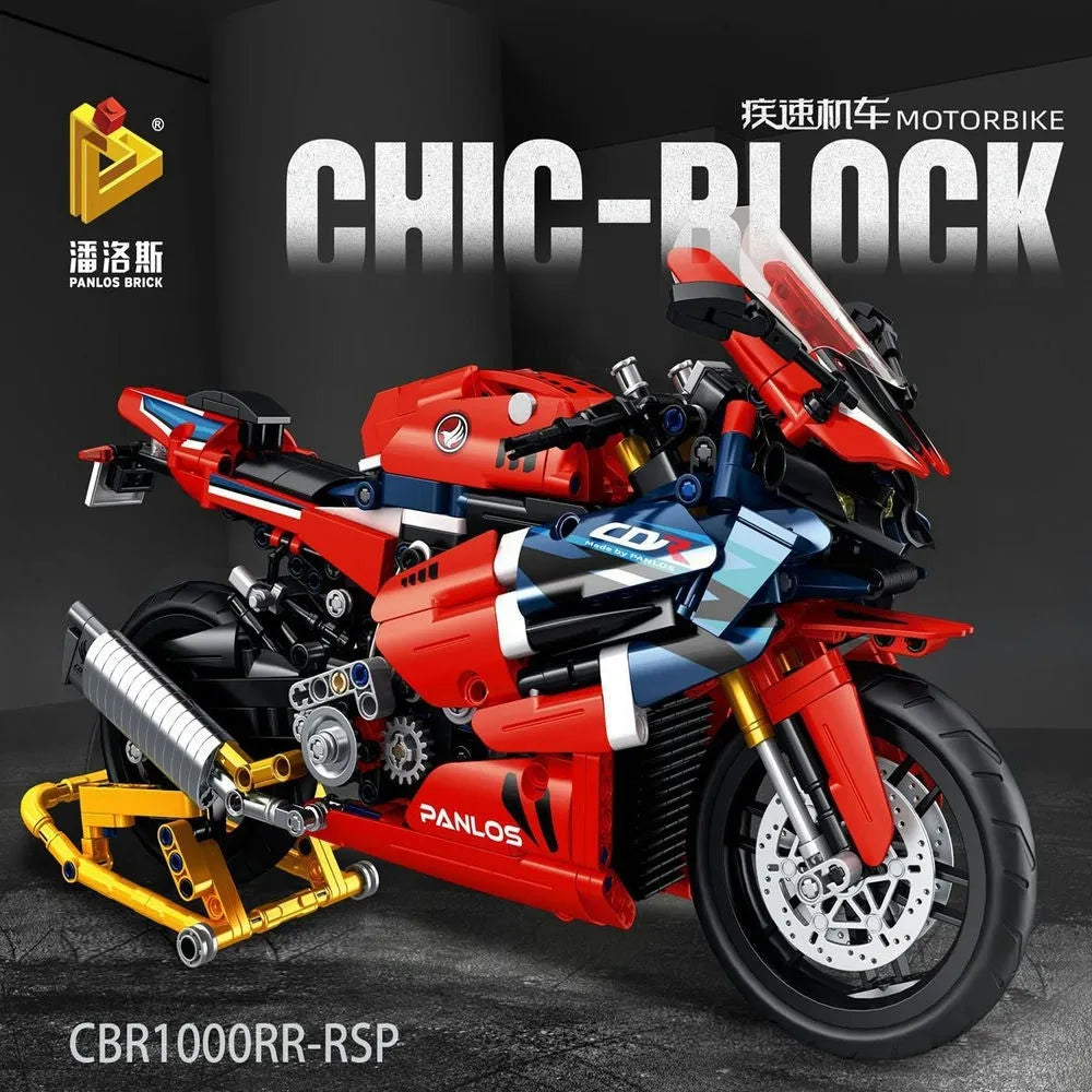 Panlos MOC Building Block Set: Honda CBR1000 RR Racing Motorcycle, Model 672008