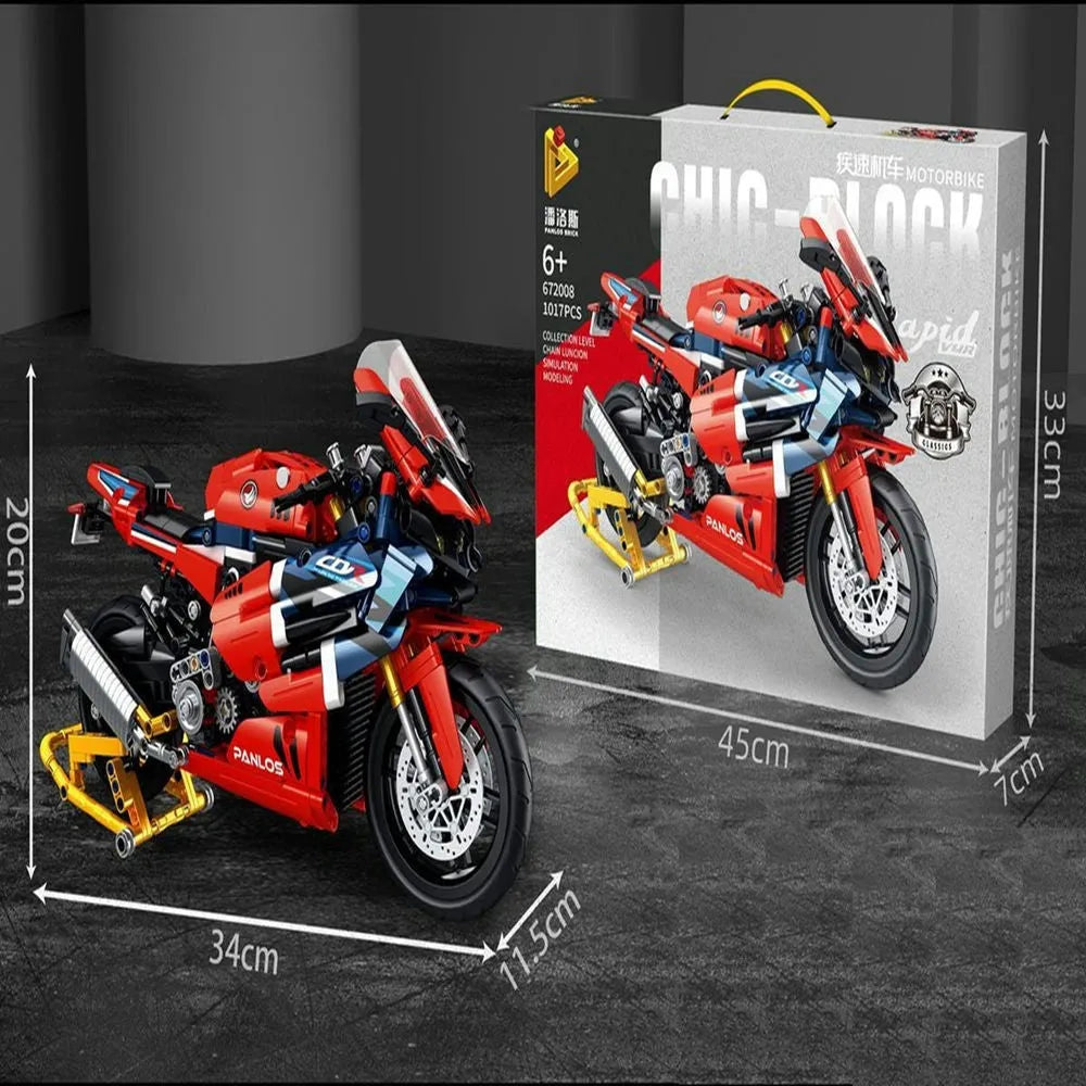 Panlos MOC Building Block Set: Honda CBR1000 RR Racing Motorcycle, Model 672008