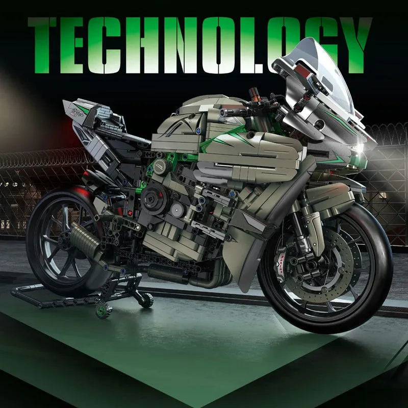 Panlos MOC Building Block Set: Kawasaki H2R Sport Motorcycle 672103