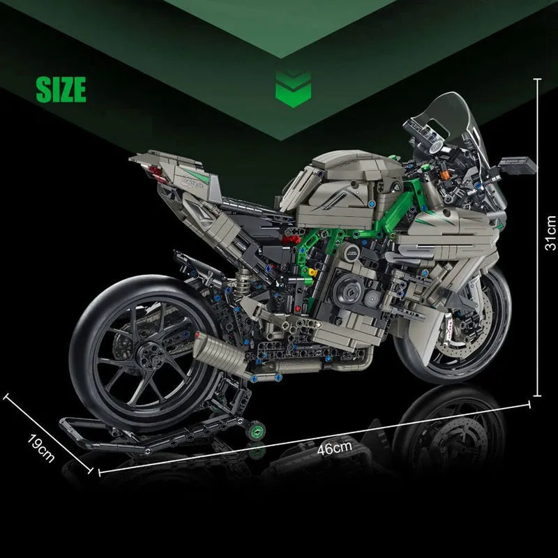 Panlos MOC Building Block Set: Kawasaki H2R Sport Motorcycle 672103