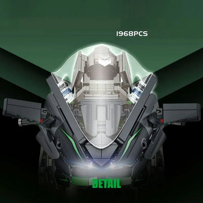 Panlos MOC Building Block Set: Kawasaki H2R Sport Motorcycle 672103
