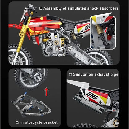 Panlos MOC Building Block Set: Off-Road YZ 450 Motorcycle 672005