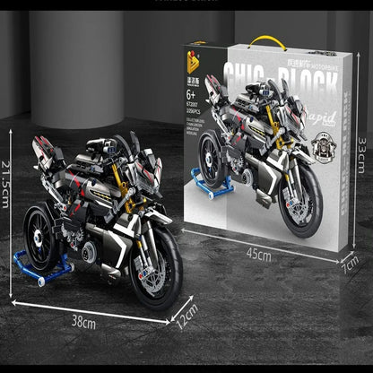 Panlos MOC Building Block Set: Suzuki B-King Racing Motorcycle, Model 672007