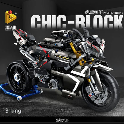 Panlos MOC Building Block Set: Suzuki B-King Racing Motorcycle, Model 672007