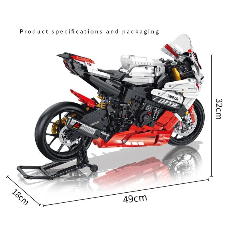 Panlos MOC Building Block Set: YAMAHA R1 Sport Motorcycle 672104