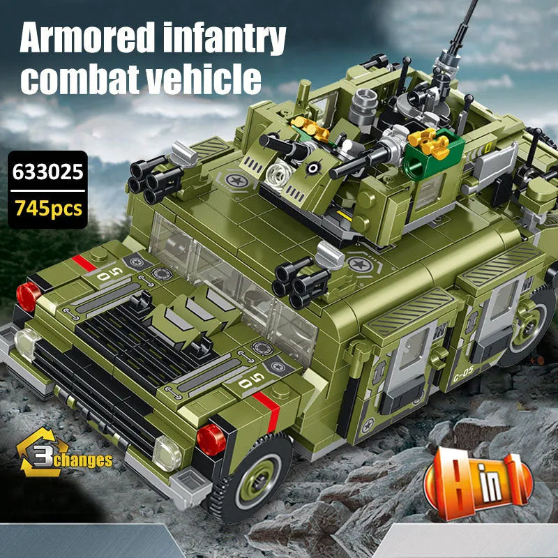 Panlos Building Block Set: Transformed Infantry Combat Armored Vehicle, Model 633025
