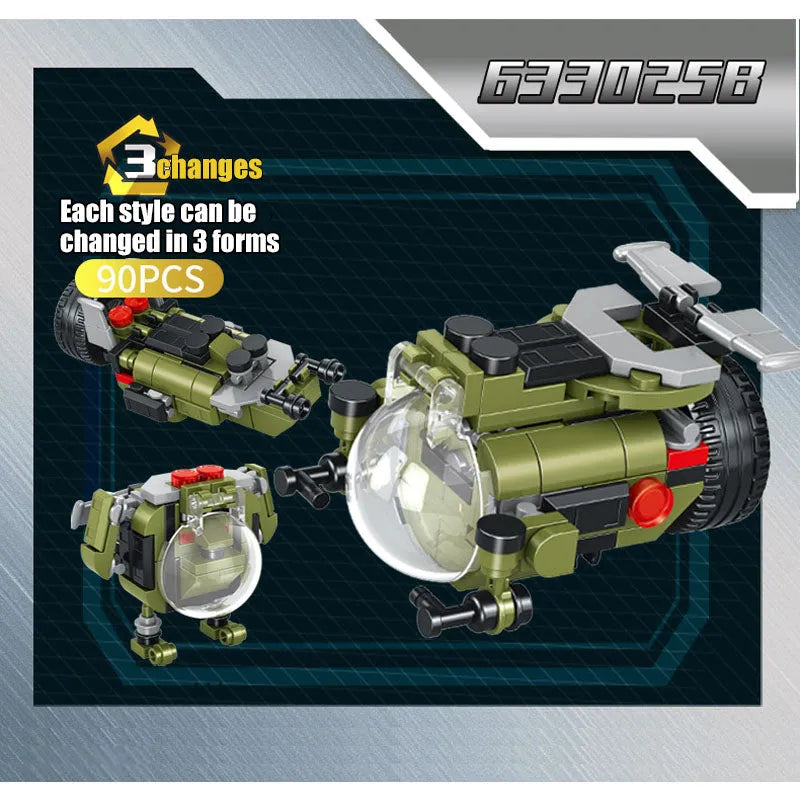 Panlos Building Block Set: Transformed Infantry Combat Armored Vehicle, Model 633025