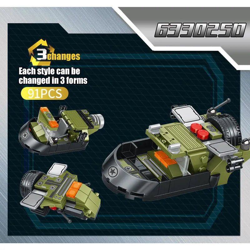 Panlos Building Block Set: Transformed Infantry Combat Armored Vehicle, Model 633025
