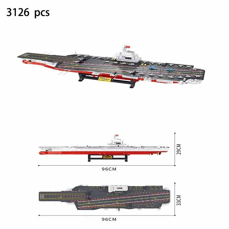 Panlos Building Block Set: WW2 Military Type 003 Aircraft Carrier Warship EU, Model 688014
