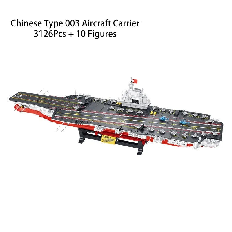 Panlos Building Block Set: WW2 Military Type 003 Aircraft Carrier Warship EU, Model 688014