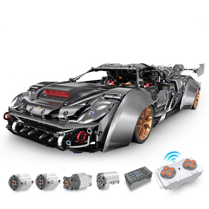 Trilumity Motorized Building Block Set: 1:8 Porsche Ultimate 918 Widebody Supercar Full-featured Edition with Remote Control (4306-Piece)