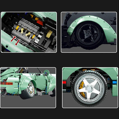 Trilumity Building Block Set: 1:10 Green Porsche 964, Limited Edition (2435-Piece)