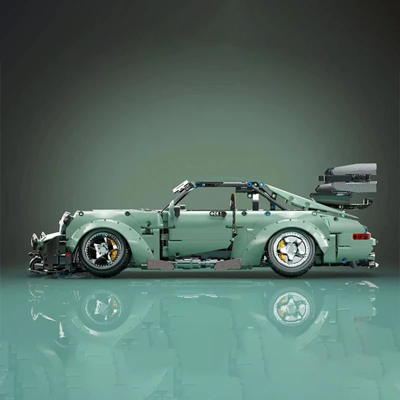 Trilumity Building Block Set: 1:10 Green Porsche 964, Limited Edition (2435-Piece)