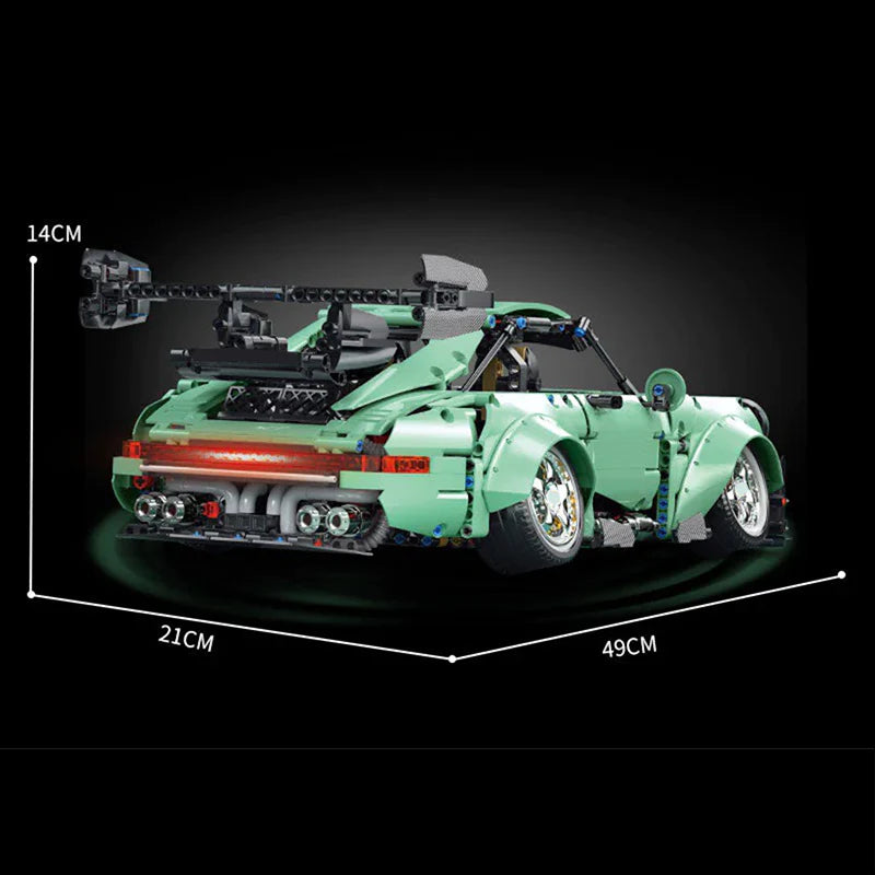 Trilumity Building Block Set: 1:10 Green Porsche 964, Limited Edition (2435-Piece)