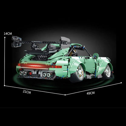 Trilumity Building Block Set: 1:10 Green Porsche 964, Limited Edition (2435-Piece)