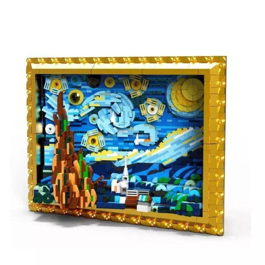 QZL MOC Building Block Set: 3D Starry Night Picture Frame, Model 90024