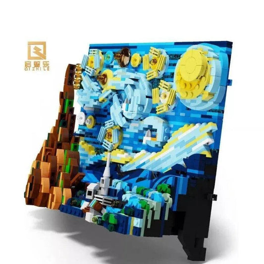QZL MOC Building Block Set: 3D Starry Night Picture Frame, Model 90024