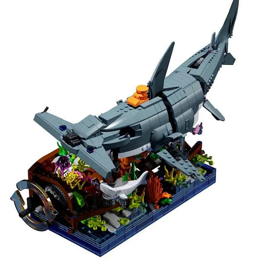 QZL MOC Building Block Set: Coast Guard Bionic Mech Shark, Model U0110