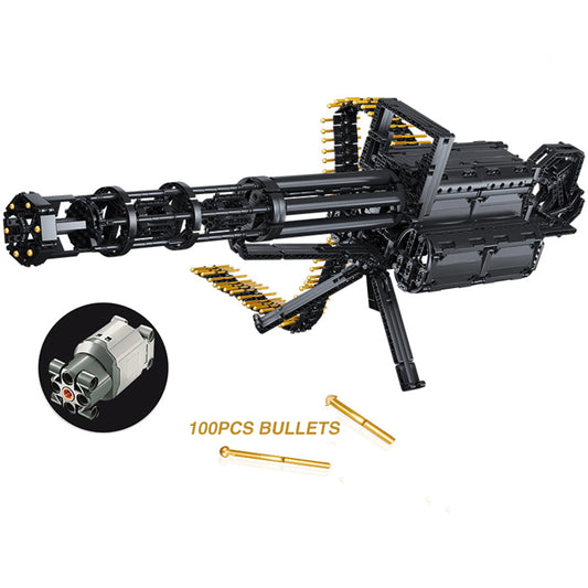 QZL MOC Building Block Set: Motorized Military Gatling Gun Cannon 86001