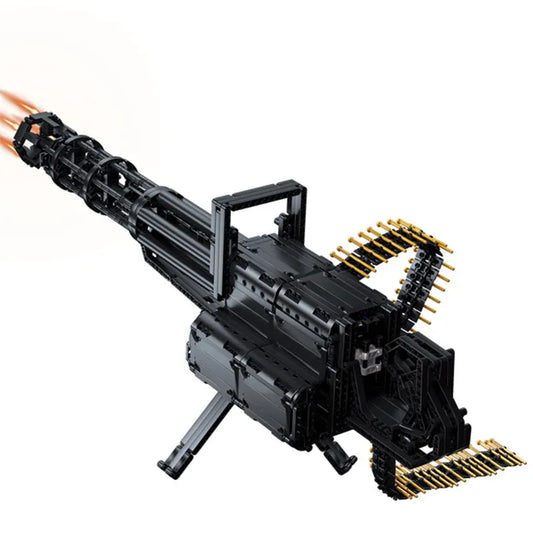 QZL MOC Building Block Set: Motorized Military Gatling Gun Cannon 86001