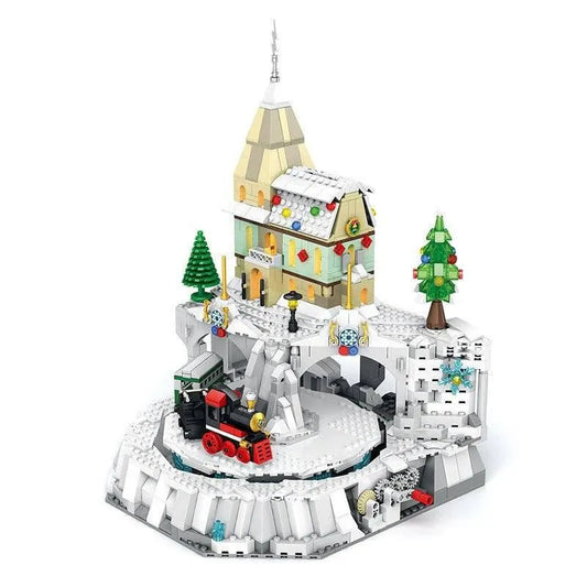 Reobrix Building Block Set: Christmas Winter City Train Town Santa Claus, Model RE66003