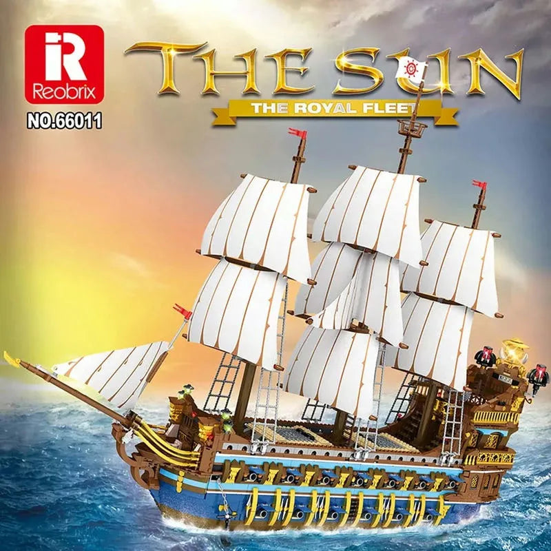 Reobrix MOC Building Block Set: The Royal Fleet Sun Pirates Ship, Model 66011