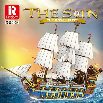 Reobrix MOC Building Block Set: The Royal Fleet Sun Pirates Ship, Model 66011