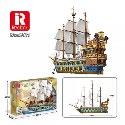 Reobrix MOC Building Block Set: The Royal Fleet Sun Pirates Ship, Model 66011