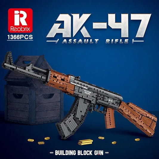 Reobrix MOC Building Block Set: Weapon MOC AK47 Assault Rifle 77005