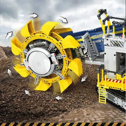 Reobrix MOC Motorized Building Block Set: 22017 RC APP Bucket Wheel Excavator, Model RE22017