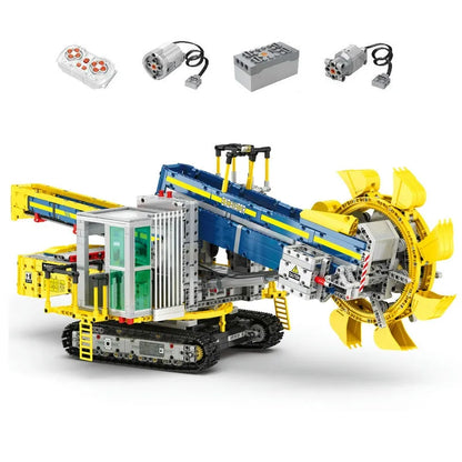 Reobrix MOC Motorized Building Block Set: 22017 RC APP Bucket Wheel Excavator, Model RE22017