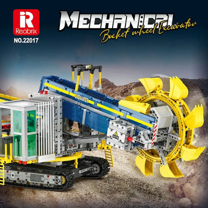 Reobrix MOC Motorized Building Block Set: 22017 RC APP Bucket Wheel Excavator, Model RE22017